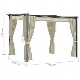 Acquista Gazebo con Tende 3x3 m Crema in Acciaio con riferimento GHV-48050 della ditta GARDENHOME