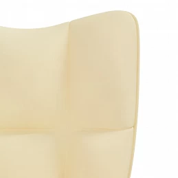 Acquista Poltrona a Dondolo con Poggiapiedi Bianco Crema in Velluto con riferimento GHV-328159 della ditta GARDENHOME