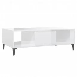 Acquista Tavolino da Salotto Bianco Lucido 103,5x60x35 cm in Truciolato con riferimento GHV-806028 della ditta GARDENHOME