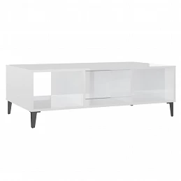 Acquista Tavolino da Salotto Bianco Lucido 103,5x60x35 cm in Truciolato con riferimento GHV-806028 della ditta GARDENHOME