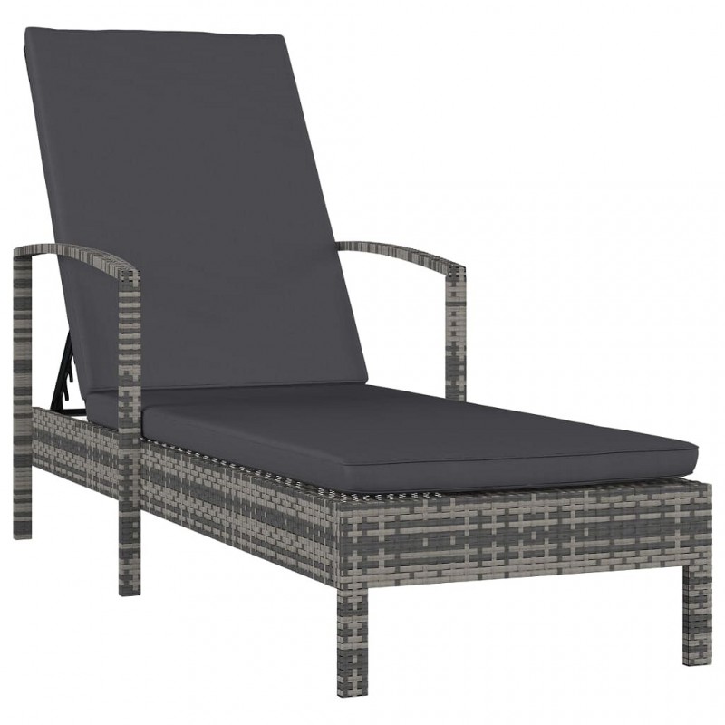 Acquista Lettino Prendisole con Braccioli in Polyrattan Grigio con riferimento GHV-48126 della ditta GARDENHOME