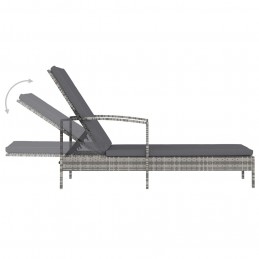 Acquista Lettino Prendisole con Braccioli in Polyrattan Grigio con riferimento GHV-48126 della ditta GARDENHOME