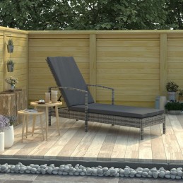 Acquista Lettino Prendisole con Braccioli in Polyrattan Grigio con riferimento GHV-48126 della ditta GARDENHOME