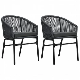 Acquista Sedie da Giardino 2 pz Antracite in Rattan PE con riferimento GHV-48137 della ditta GARDENHOME