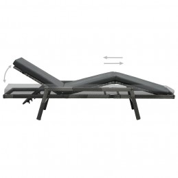 Acquista Lettino Prendisole con Cuscino in Polyrattan Grigio con riferimento GHV-48147 della ditta GARDENHOME