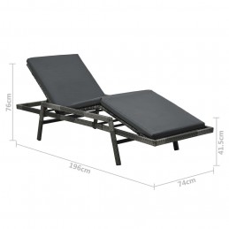 Acquista Lettino Prendisole con Cuscino in Polyrattan Grigio con riferimento GHV-48147 della ditta GARDENHOME