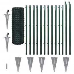 Acquista Recinzione Europea in Acciaio 25 x 1,2 m Verde con riferimento GHV-140562 della ditta GARDENHOME