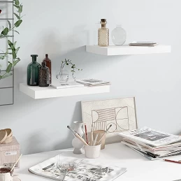 Acquista Scaffali a Parete 2 pz Bianco Lucido 40x23x3,8 cm in MDF con riferimento GHV-323743 della ditta GARDENHOME