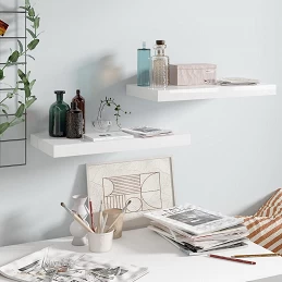 Acquista Scaffali a Parete 2 pz Bianco Lucido 50x23x3,8 cm in MDF con riferimento GHV-323746 della ditta GARDENHOME