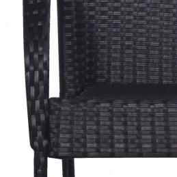 Acquista Sedie da Esterno Impilabili 2 pz in Polyrattan Nere con riferimento GHV-44238 della ditta GARDENHOME