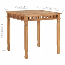 Acquista Tavolo da Pranzo per Giardino 80x80x80 cm in Massello di Teak con riferimento GHV-49384 della ditta GARDENHOME