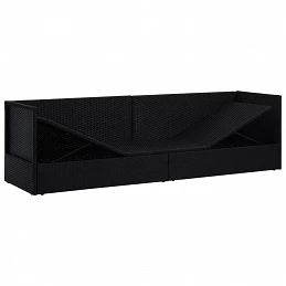 Acquista Lettino da Giardino con Cuscini in Polyrattan Nero con riferimento GHV-49391 della ditta GARDENHOME