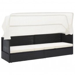 Acquista Divano da Giardino con Tettoia in Polyrattan Nero con riferimento GHV-49393 della ditta GARDENHOME
