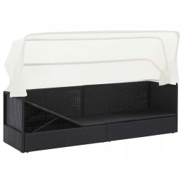 Acquista Divano da Giardino con Tettoia in Polyrattan Nero con riferimento GHV-49393 della ditta GARDENHOME