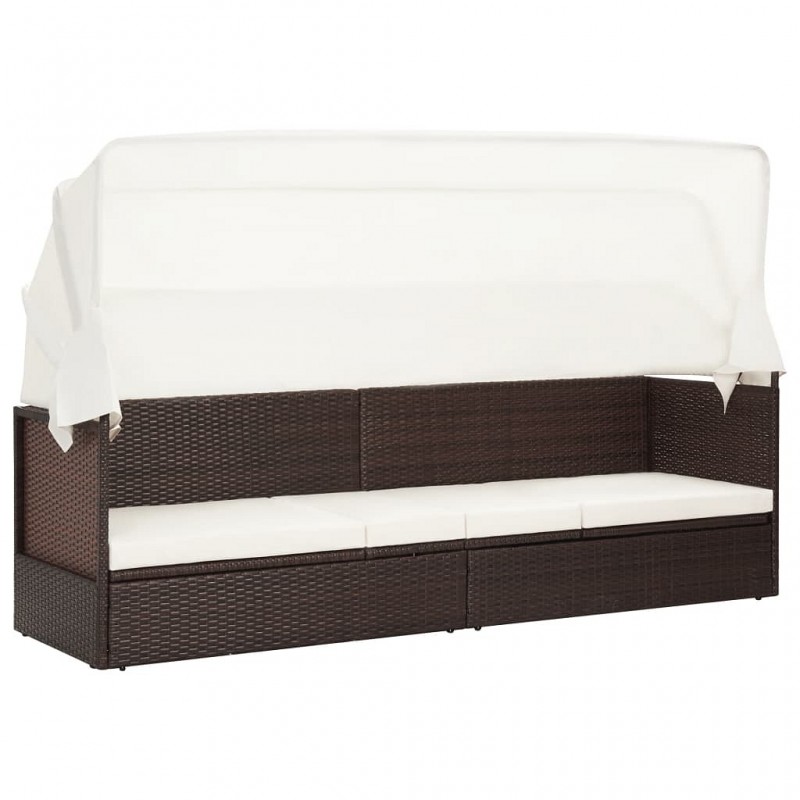 Acquista Divano da Giardino con Tettoia in Polyrattan Marrone con riferimento GHV-49394 della ditta GARDENHOME