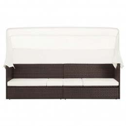 Acquista Divano da Giardino con Tettoia in Polyrattan Marrone con riferimento GHV-49394 della ditta GARDENHOME