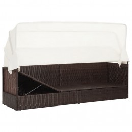 Acquista Divano da Giardino con Tettoia in Polyrattan Marrone con riferimento GHV-49394 della ditta GARDENHOME