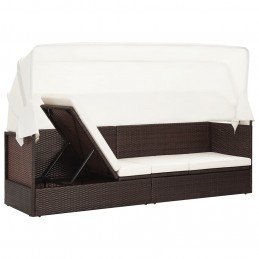 Acquista Divano da Giardino con Tettoia in Polyrattan Marrone con riferimento GHV-49394 della ditta GARDENHOME