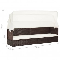 Acquista Divano da Giardino con Tettoia in Polyrattan Marrone con riferimento GHV-49394 della ditta GARDENHOME