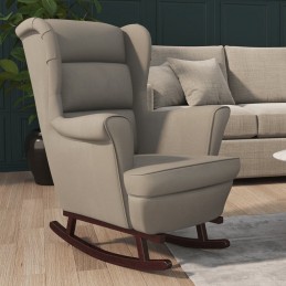 Acquista Sedia a Dondolo con Gambe in Legno di Hevea Grigia in Velluto con riferimento GHV-329363 della ditta GARDENHOME