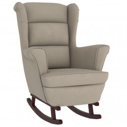 Acquista Sedia a Dondolo con Gambe in Legno di Hevea Grigia in Velluto con riferimento GHV-329363 della ditta GARDENHOME