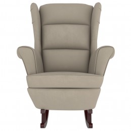 Acquista Sedia a Dondolo con Gambe in Legno di Hevea Grigia in Velluto con riferimento GHV-329363 della ditta GARDENHOME