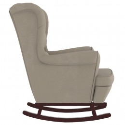 Acquista Sedia a Dondolo con Gambe in Legno di Hevea Grigia in Velluto con riferimento GHV-329363 della ditta GARDENHOME