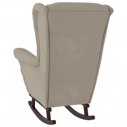 Acquista Sedia a Dondolo con Gambe in Legno di Hevea Grigia in Velluto con riferimento GHV-329363 della ditta GARDENHOME