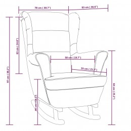 Acquista Sedia a Dondolo con Gambe in Legno di Hevea Grigia in Velluto con riferimento GHV-329363 della ditta GARDENHOME
