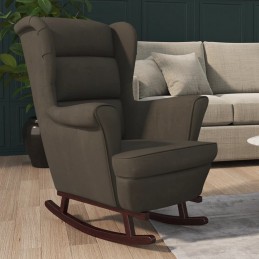 Acquista Sedia a Dondolo con Gambe in Legno di Hevea Grigia in Velluto con riferimento GHV-329364 della ditta GARDENHOME