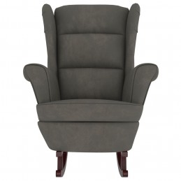 Acquista Sedia a Dondolo con Gambe in Legno di Hevea Grigia in Velluto con riferimento GHV-329364 della ditta GARDENHOME