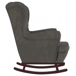 Acquista Sedia a Dondolo con Gambe in Legno di Hevea Grigia in Velluto con riferimento GHV-329364 della ditta GARDENHOME