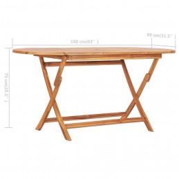 Acquista Tavolo da Giardino Pieghevole 160x80x75 cm in Massello di Teak con riferimento GHV-48998 della ditta GARDENHOME
