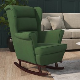 Acquista Sedia a Dondolo con Gambe in Legno di Hevea Verde in Velluto con riferimento GHV-329365 della ditta GARDENHOME