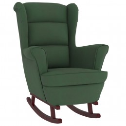 Acquista Sedia a Dondolo con Gambe in Legno di Hevea Verde in Velluto con riferimento GHV-329365 della ditta GARDENHOME
