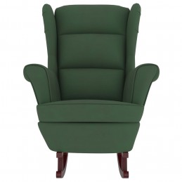 Acquista Sedia a Dondolo con Gambe in Legno di Hevea Verde in Velluto con riferimento GHV-329365 della ditta GARDENHOME