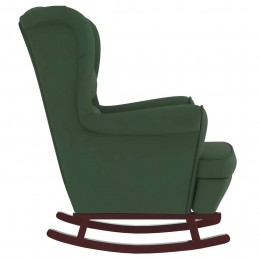 Acquista Sedia a Dondolo con Gambe in Legno di Hevea Verde in Velluto con riferimento GHV-329365 della ditta GARDENHOME