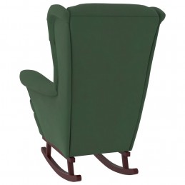 Acquista Sedia a Dondolo con Gambe in Legno di Hevea Verde in Velluto con riferimento GHV-329365 della ditta GARDENHOME