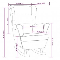 Acquista Sedia a Dondolo con Gambe in Legno di Hevea Verde in Velluto con riferimento GHV-329365 della ditta GARDENHOME