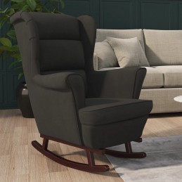 Acquista Sedia a Dondolo con Gambe in Massello di Hevea Nero in Velluto con riferimento GHV-329369 della ditta GARDENHOME