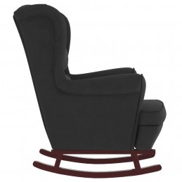 Acquista Sedia a Dondolo con Gambe in Massello di Hevea Nero in Velluto con riferimento GHV-329369 della ditta GARDENHOME