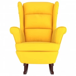 Acquista Sedia a Dondolo con Gambe in Massello di Hevea Giallo Velluto con riferimento GHV-329370 della ditta GARDENHOME