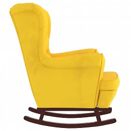 Acquista Sedia a Dondolo con Gambe in Massello di Hevea Giallo Velluto con riferimento GHV-329370 della ditta GARDENHOME