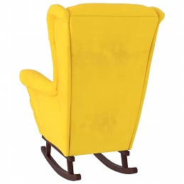 Acquista Sedia a Dondolo con Gambe in Massello di Hevea Giallo Velluto con riferimento GHV-329370 della ditta GARDENHOME