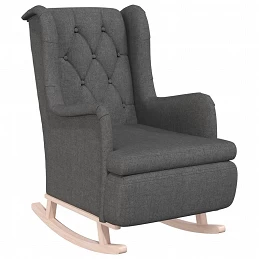 Acquista Poltrona Gambe a Dondolo Legno di Hevea Grigio Scuro in Tessuto con riferimento GHV-329406 della ditta GARDENHOME