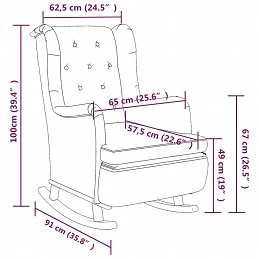Acquista Poltrona Gambe a Dondolo Legno di Hevea Grigio Scuro in Tessuto con riferimento GHV-329406 della ditta GARDENHOME