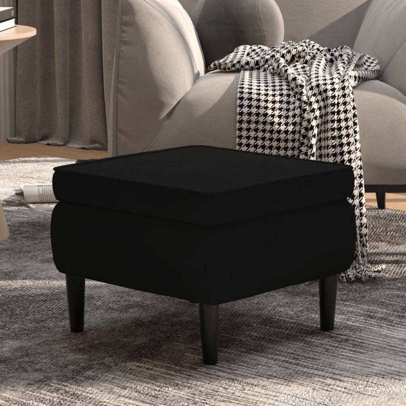 Acquista Poggiapiedi con Gambe in Legno Nero in Velluto con riferimento GHV-329442 della ditta GARDENHOME