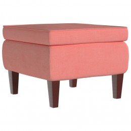 Acquista Poggiapiedi con Gambe in Legno Rosa in Velluto con riferimento GHV-329461 della ditta GARDENHOME