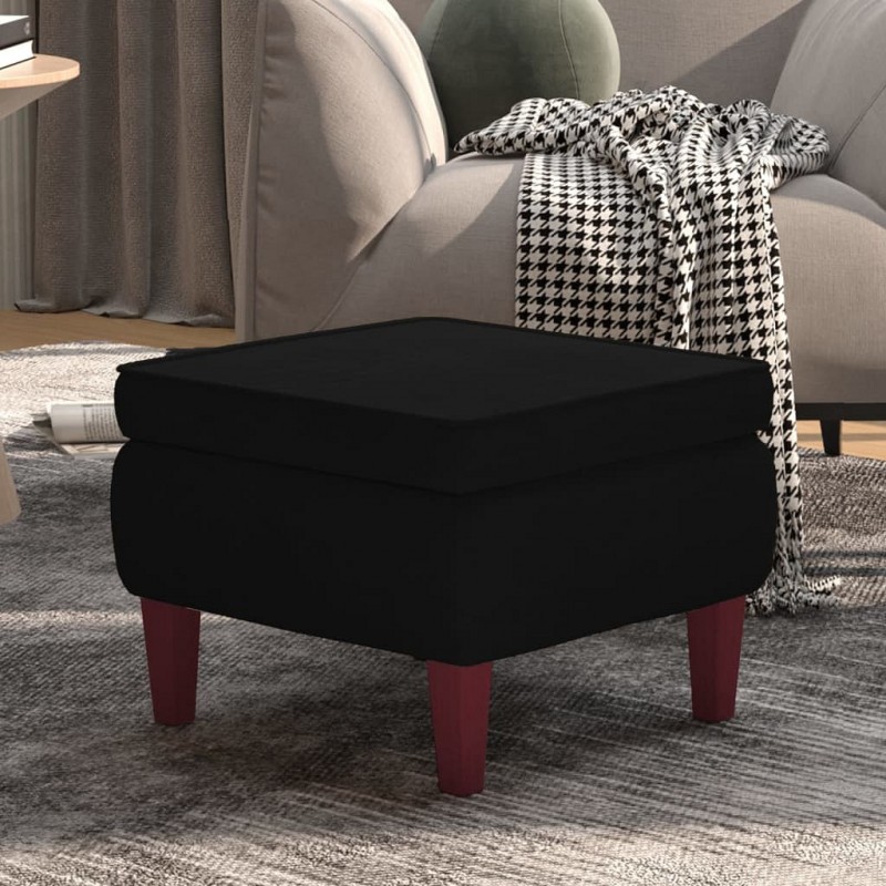 Acquista Poggiapiedi con Gambe in Legno Nero in Velluto con riferimento GHV-329463 della ditta GARDENHOME