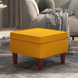 Acquista Poggiapiedi con Gambe in Legno Giallo in Velluto con riferimento GHV-329464 della ditta GARDENHOME